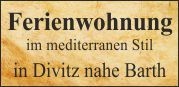 Ferienwohnung im mediterranen Stil in Divitz nahe Barth